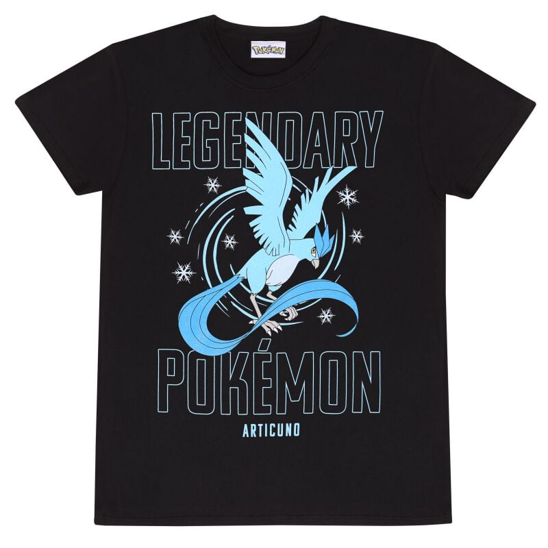T-Shirt Manches courtes Gaming de Pokémon - Legendary Articuno - S à L - pour Unisexe - noir - Pokémon
