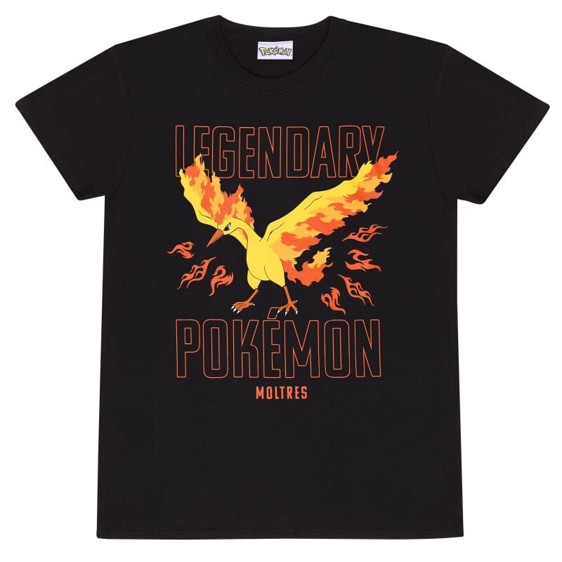 T-Shirt Manches courtes Gaming de Pokémon - Legendary Moltres - M - pour Unisexe - noir - Pokémon