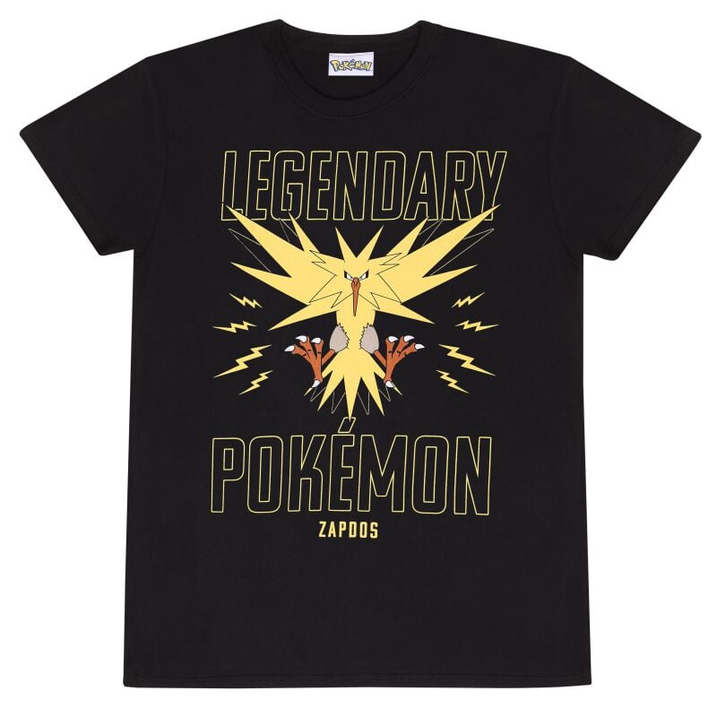 T-Shirt Manches courtes Gaming de Pokémon - Legendary Zapdos - M à XXL - pour Unisexe - noir - Pokémon