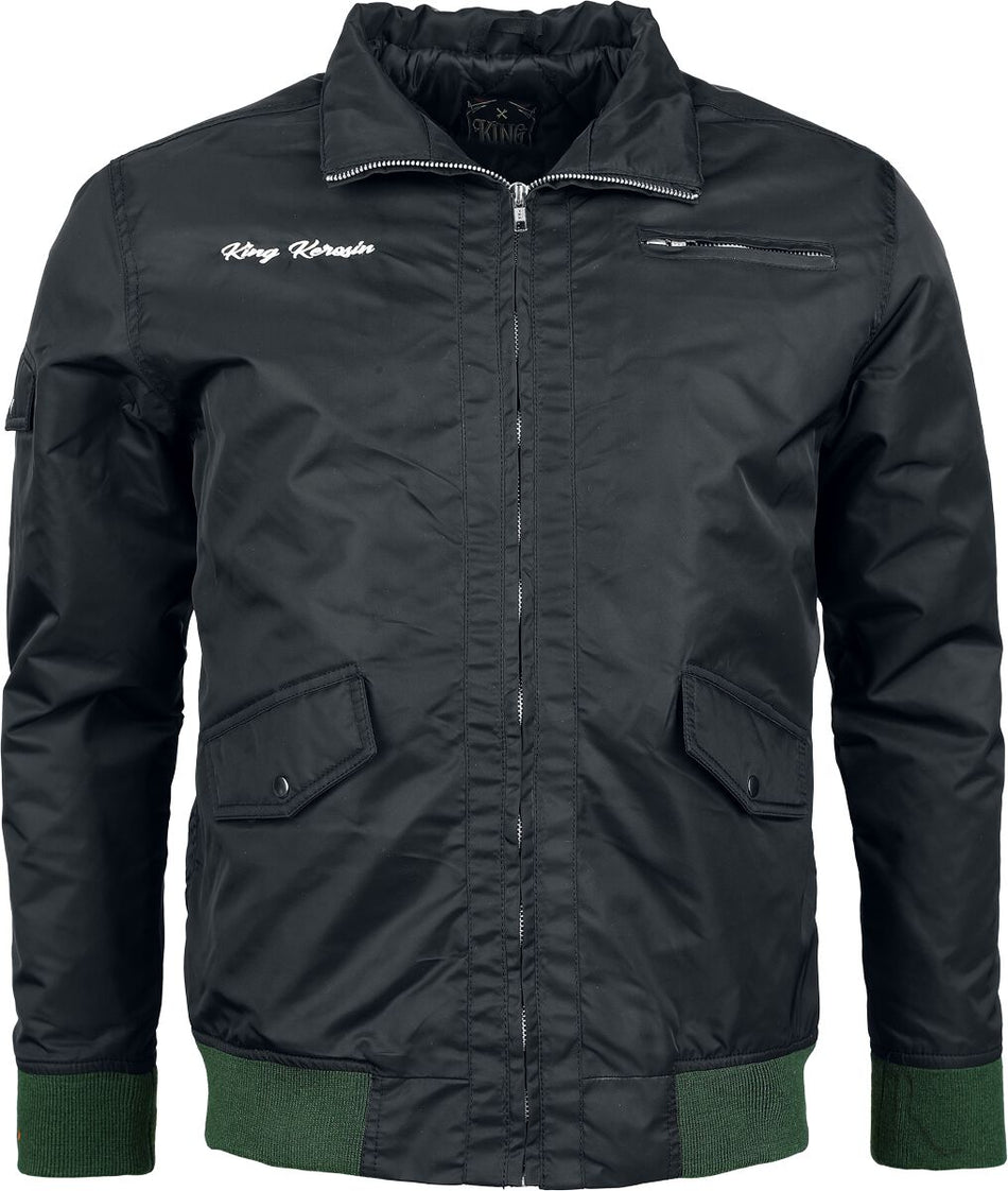 Veste mi-saison Rockabilly de King Kerosin - Dragstrip Jacket - M à XXL - pour Homme - noir - King Kerosin