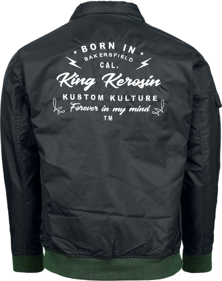 Veste mi-saison Rockabilly de King Kerosin - Dragstrip Jacket - M à XXL - pour Homme - noir - King Kerosin - View 2