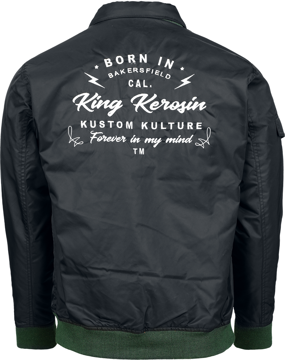 Veste mi-saison Rockabilly de King Kerosin - Dragstrip Jacket - M à XXL - pour Homme - noir - King Kerosin - View 2