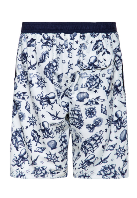 Short de bain Rockabilly de King Kerosin - S à XL - pour Homme - blanc cassé - King Kerosin - View 2