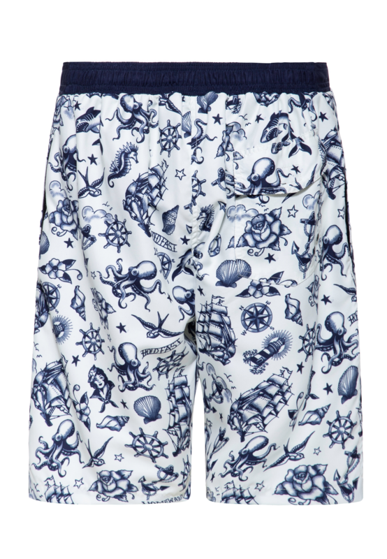 Short de bain Rockabilly de King Kerosin - S à XL - pour Homme - blanc cassé - King Kerosin - View 2