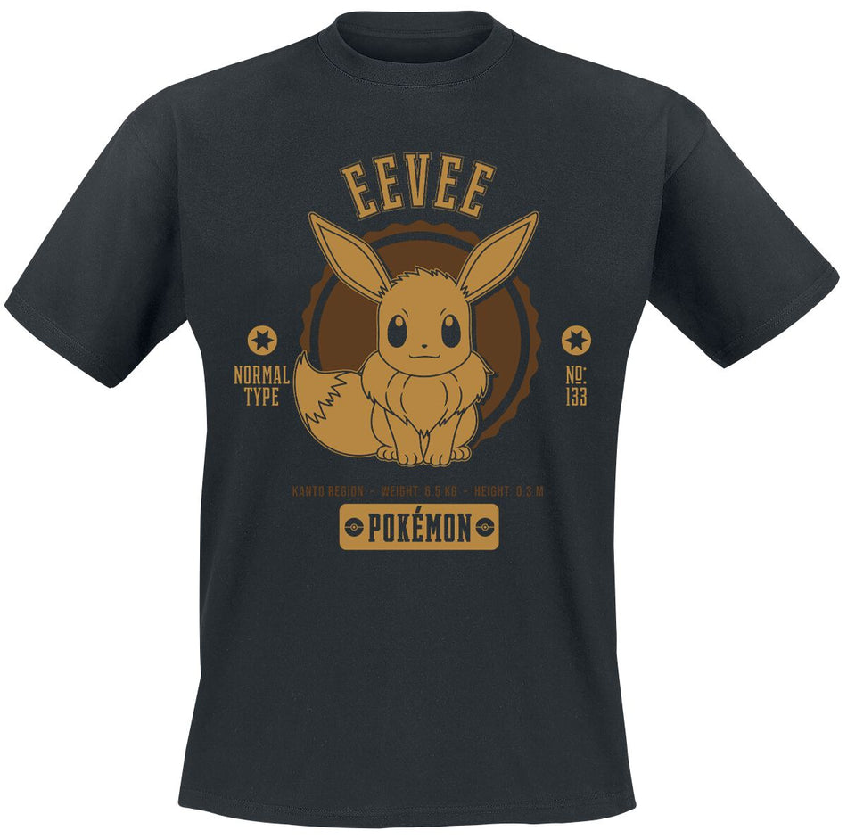 T-Shirt Manches courtes Gaming de Pokémon - Évoli - S à XXL - pour Unisexe - noir - Pokémon
