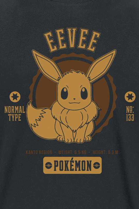 T-Shirt Manches courtes Gaming de Pokémon - Évoli - S à XXL - pour Unisexe - noir - Pokémon - View 2