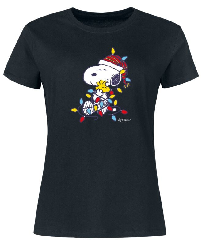 T-Shirt Manches courtes  de Snoopy - Snoopy und Woodstock - L à XL - pour Femme - noir - Snoopy