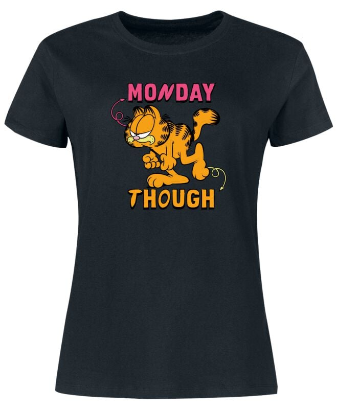 T-Shirt Manches courtes  de Garfield - Monday Tough - M à XXL - pour Femme - noir - Garfield