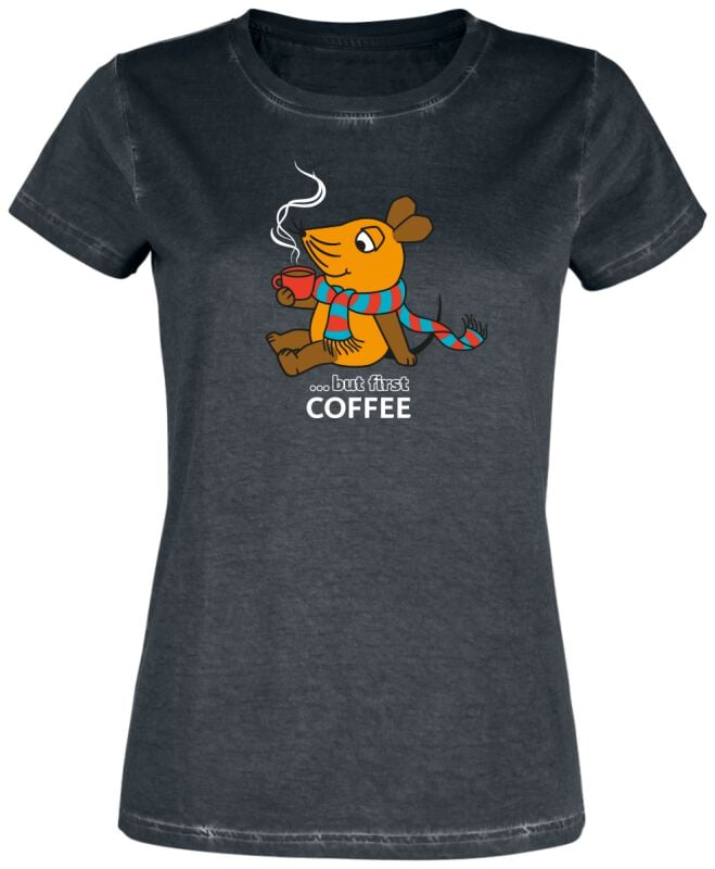 T-Shirt Manches courtes  de Die Sendung mit der Maus - Die Maus - ... But First Coffee - S à 5XL - pour Femme - multicolore - Die Sendung mit der Maus
