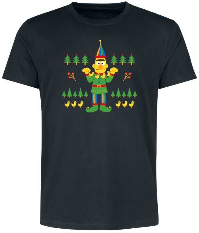 T-Shirt Manches courtes  de Sesame Street - Ernie - Casse-Noisette - S à L - pour Homme - noir - Sesame Street