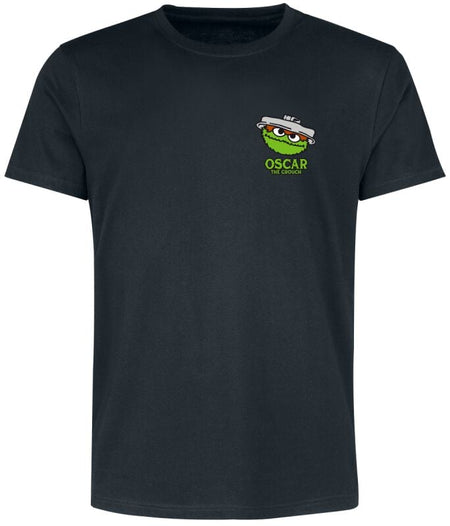T-Shirt Manches courtes  de Sesame Street - Oscar le Grincheux - Nope - Imprimé dans le dos - M à L - pour Homme - noir - Sesame Street