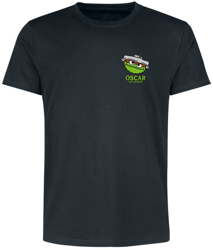 T-Shirt Manches courtes  de Sesame Street - Oscar le Grincheux - Nope - Imprimé dans le dos - M à L - pour Homme - noir - Sesame Street