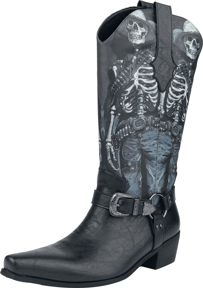 Bottes de motard  de KOI - Scorched One Western Boots - Vintage Black - EU42 à EU46 - pour Homme - noir - KOI