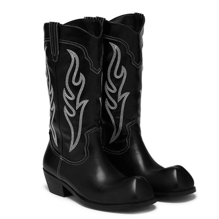 Bottes  de KOI - Cryptek Snub Nose Tall Cowboy Boots - Black Vintage - EU41 à EU46 - pour Homme - noir - KOI