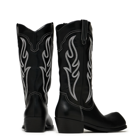 Bottes  de KOI - Cryptek Snub Nose Tall Cowboy Boots - Black Vintage - EU41 à EU46 - pour Homme - noir - KOI - View 2