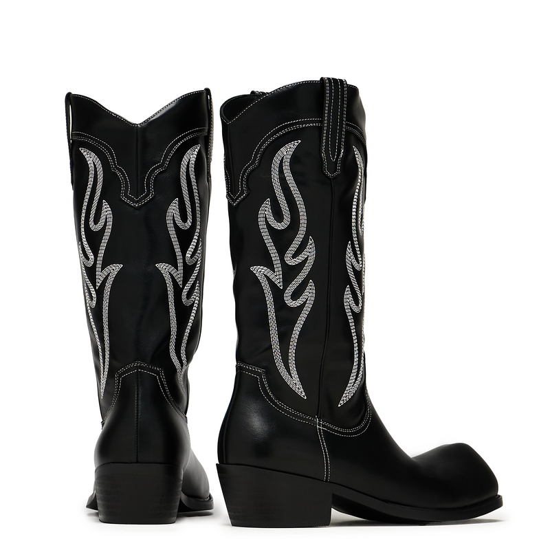 Bottes  de KOI - Cryptek Snub Nose Tall Cowboy Boots - Black Vintage - EU41 à EU46 - pour Homme - noir - KOI - View 2
