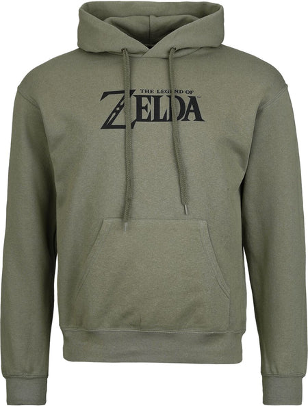 Sweat-shirt à capuche Gaming de The Legend Of Zelda - Logo and Shield - S à XXL - pour Unisexe - olive - The Legend Of Zelda