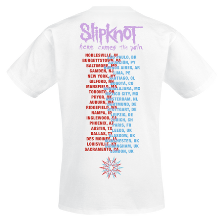 T-Shirt Manches courtes  de Slipknot - Tour 2024 Devil - S à 3XL - pour Homme - blanc - Slipknot - View 2