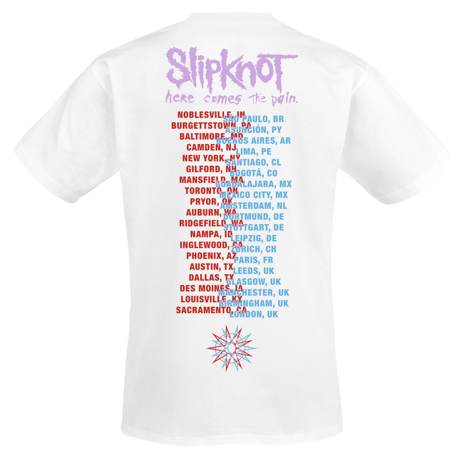 T-Shirt Manches courtes  de Slipknot - Tour 2024 Devil - S à 3XL - pour Homme - blanc - Slipknot - View 2