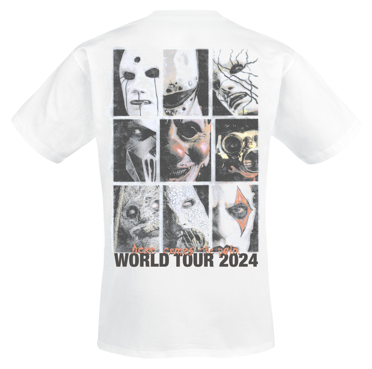 T-Shirt Manches courtes  de Slipknot - Tour 2024 Faces - S à L - pour Homme - blanc - Slipknot - View 2
