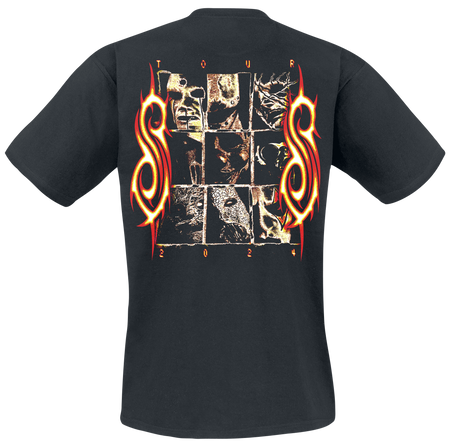 T-Shirt Manches courtes  de Slipknot - Tour 2024 Glowing Faces - S à L - pour Homme - noir - Slipknot - View 2