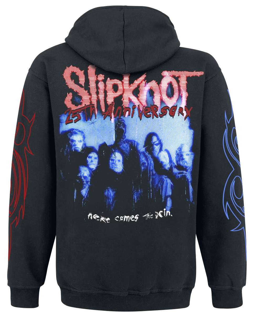 Sweat-shirt à capuche  de Slipknot - Tour 2024 Glitch - S à L - pour Homme - noir - Slipknot - View 2