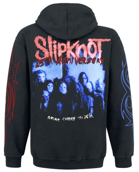 Sweat-shirt à capuche  de Slipknot - Tour 2024 Glitch - S à L - pour Homme - noir - Slipknot - View 2
