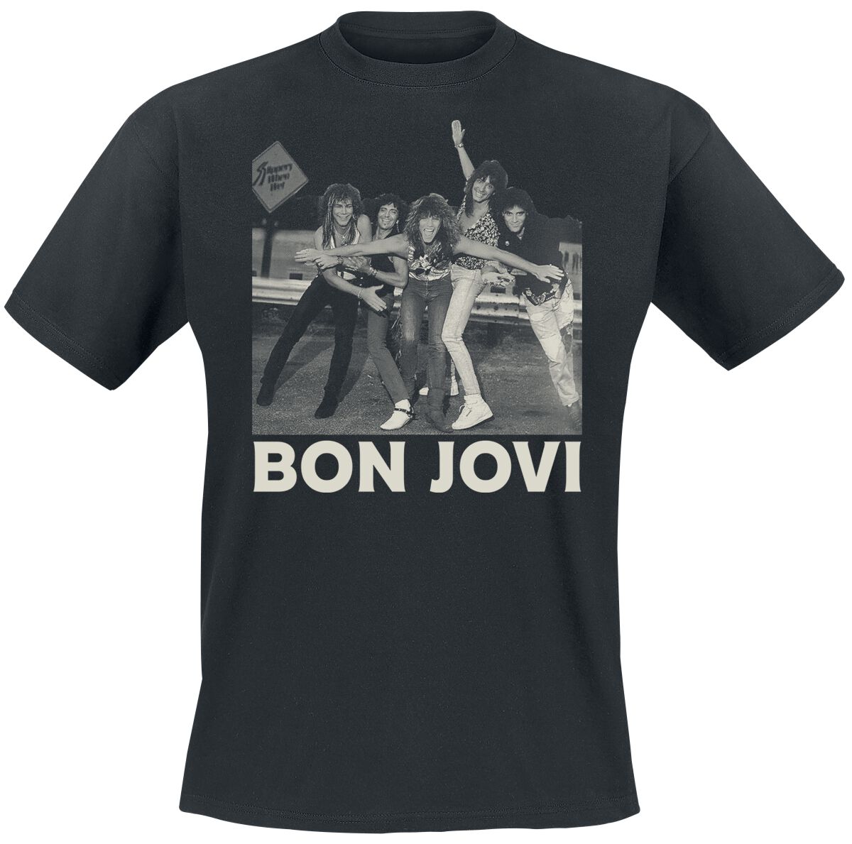 T-Shirt Manches courtes  de Bon Jovi - Photo - S à 3XL - pour Homme - noir - Bon Jovi