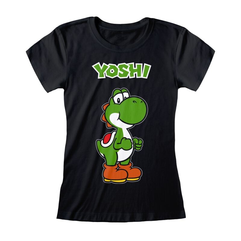 T-Shirt Manches courtes Gaming de Super Mario - Yoshi Name Tag - S à XXL - pour Femme - noir - Super Mario