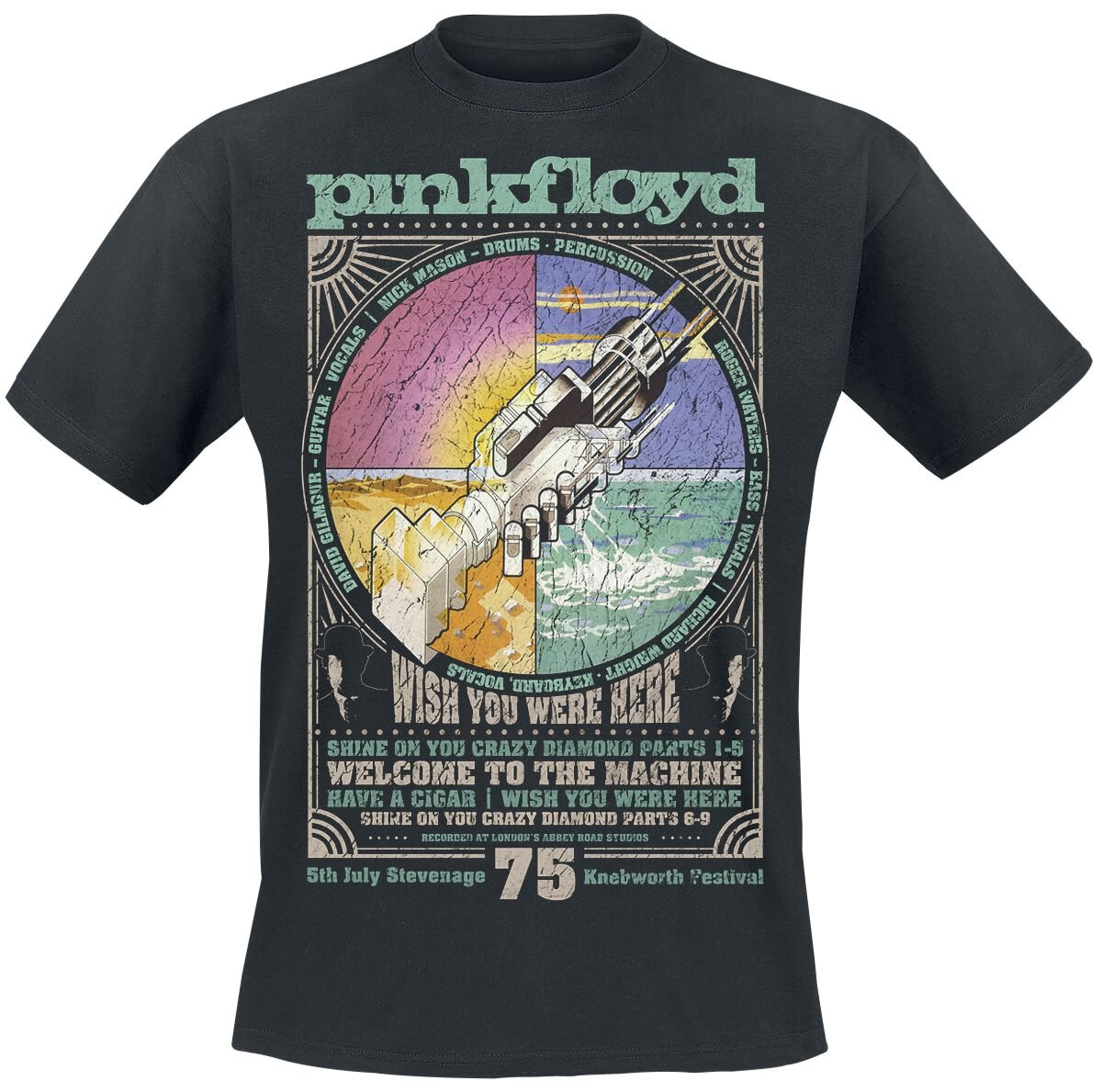 T-Shirt Manches courtes  de Pink Floyd - WYWH Tracklist - S à XL - pour Homme - noir - Pink Floyd