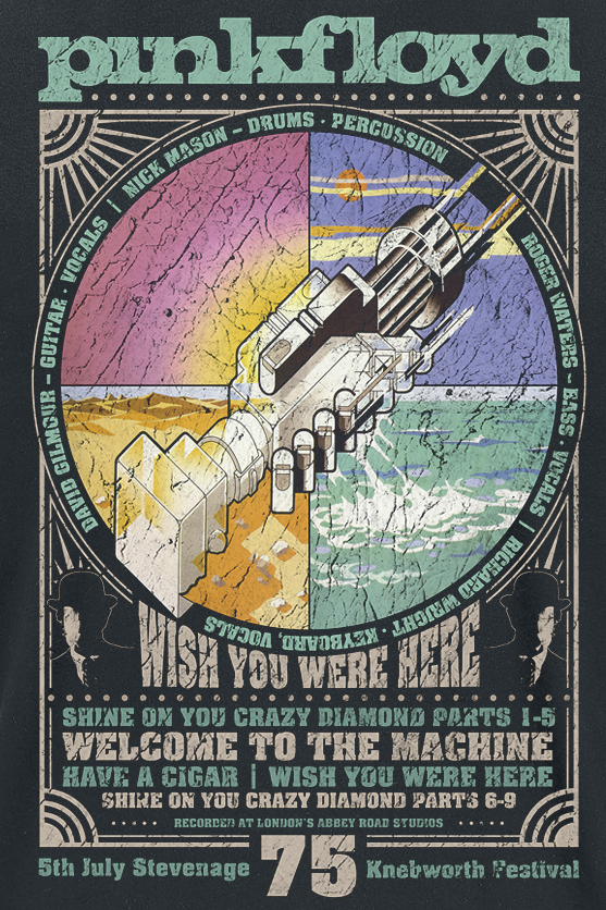 T-Shirt Manches courtes  de Pink Floyd - WYWH Tracklist - S à XL - pour Homme - noir - Pink Floyd - View 2