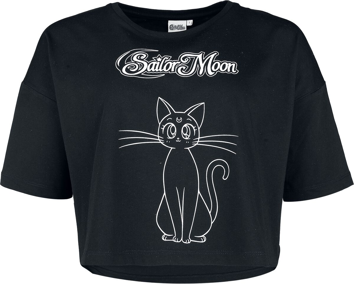 T-Shirt Manches courtes  de Sailor Moon - Luna - S à 3XL - pour Femme - noir - Sailor Moon