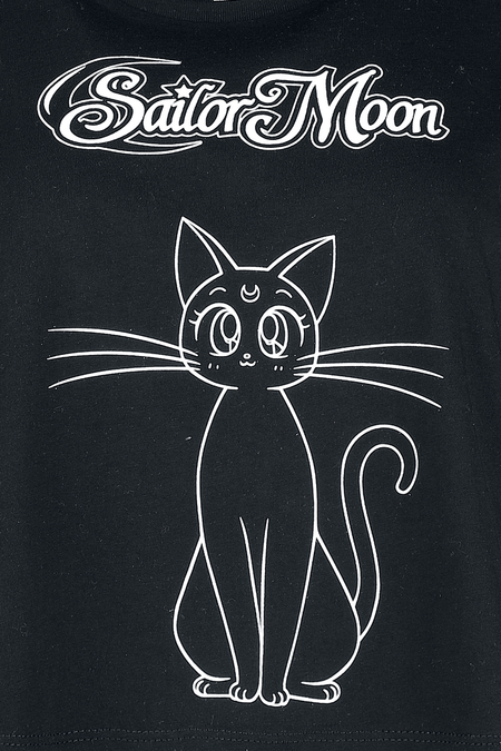 T-Shirt Manches courtes  de Sailor Moon - Luna - S à 3XL - pour Femme - noir - Sailor Moon - View 2