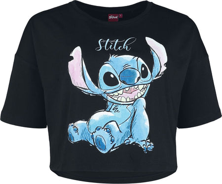 T-Shirt Manches courtes Disney de Lilo & Stitch - Stitch - M à 3XL - pour Femme - noir - Lilo & Stitch