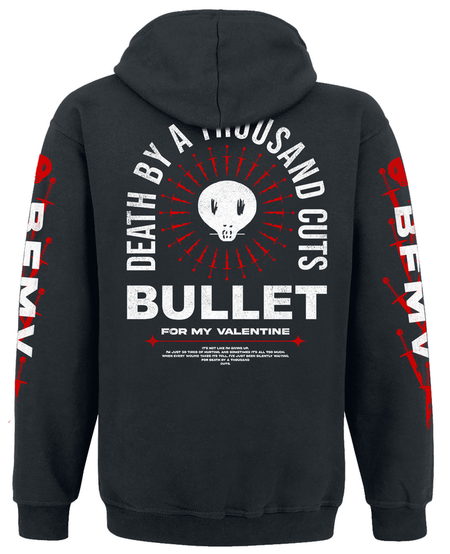 Sweat-shirt à capuche  de Bullet For My Valentine - Death By A Thousand Cuts - S à XXL - pour Homme - noir - Bullet For My Valentine - View 2