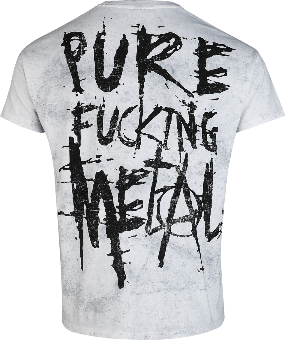 T-Shirt Manches courtes  de Arch Enemy - Pure Fucking Metal - S à 4XL - pour Homme - blanc/gris - Arch Enemy - View 2