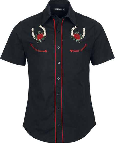 Chemise manches courtes Rockabilly de Jawbreaker - Lucky Wester - Chemise Boutonnée - S à XXL - pour Homme - noir - Jawbreaker