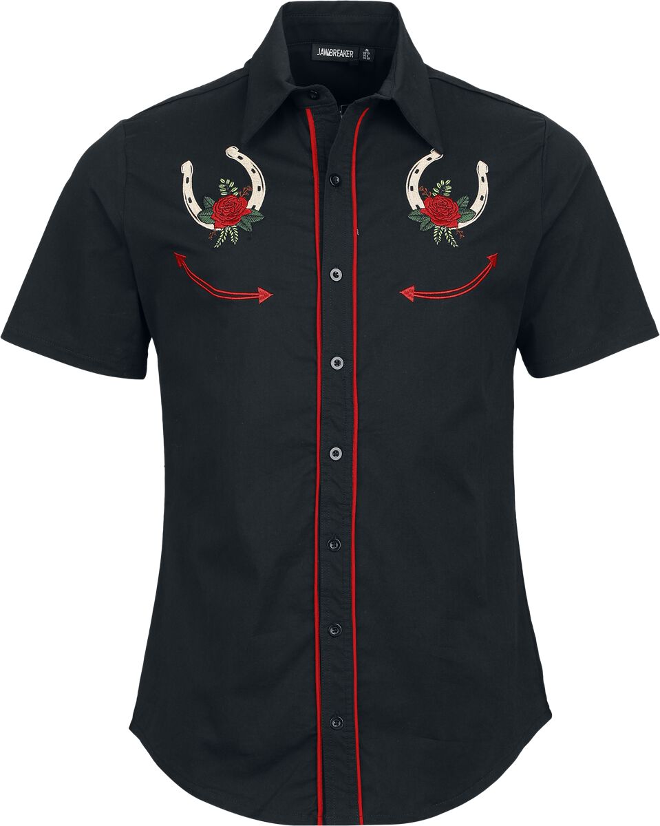 Chemise manches courtes Rockabilly de Jawbreaker - Lucky Wester - Chemise Boutonnée - S à XXL - pour Homme - noir - Jawbreaker
