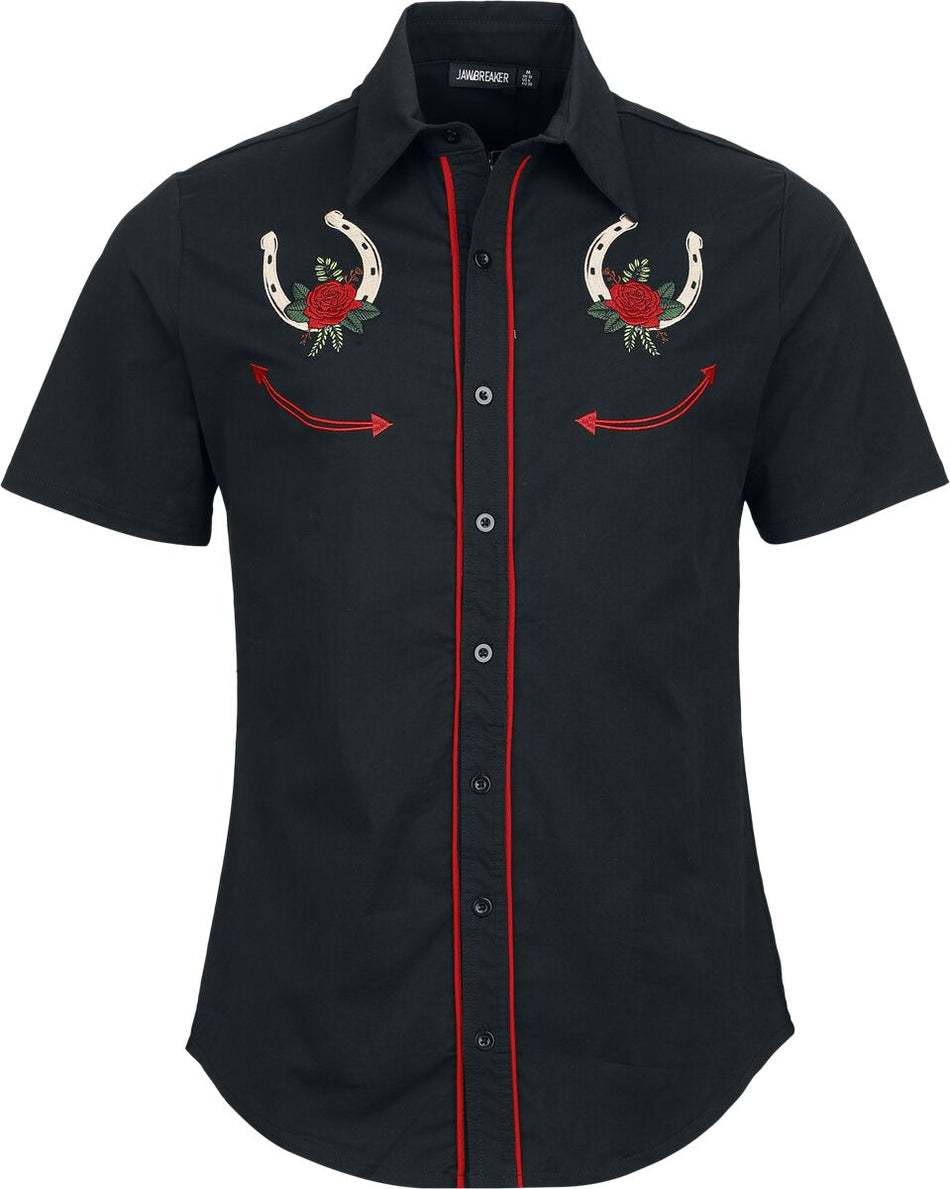 Chemise manches courtes Rockabilly de Jawbreaker - Lucky Wester - Chemise Boutonnée - S à XXL - pour Homme - noir - Jawbreaker