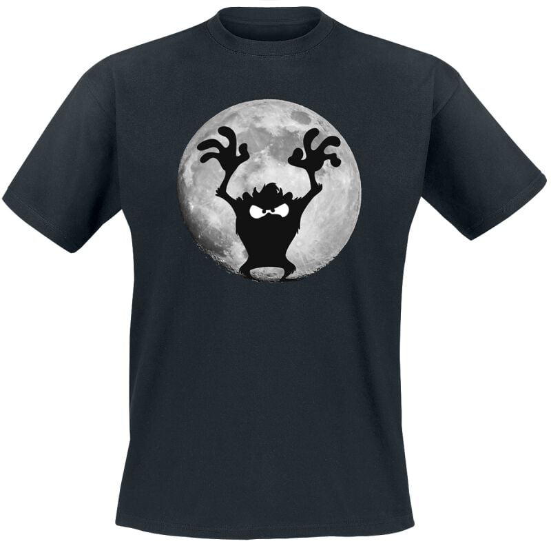 T-Shirt Manches courtes  de Looney Tunes - Taz - Full Moon - Moonlight - S à 3XL - pour Homme - noir - Looney Tunes