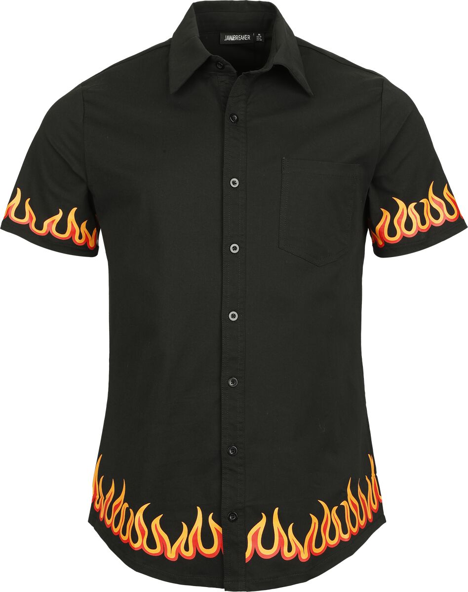 Chemise manches courtes Rockabilly de Jawbreaker - In Flames - Chemise Boutonnnée - S à L - pour Homme - noir - Jawbreaker