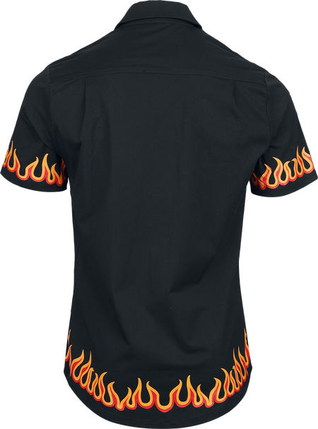 Chemise manches courtes Rockabilly de Jawbreaker - In Flames - Chemise Boutonnnée - S à L - pour Homme - noir - Jawbreaker - View 2
