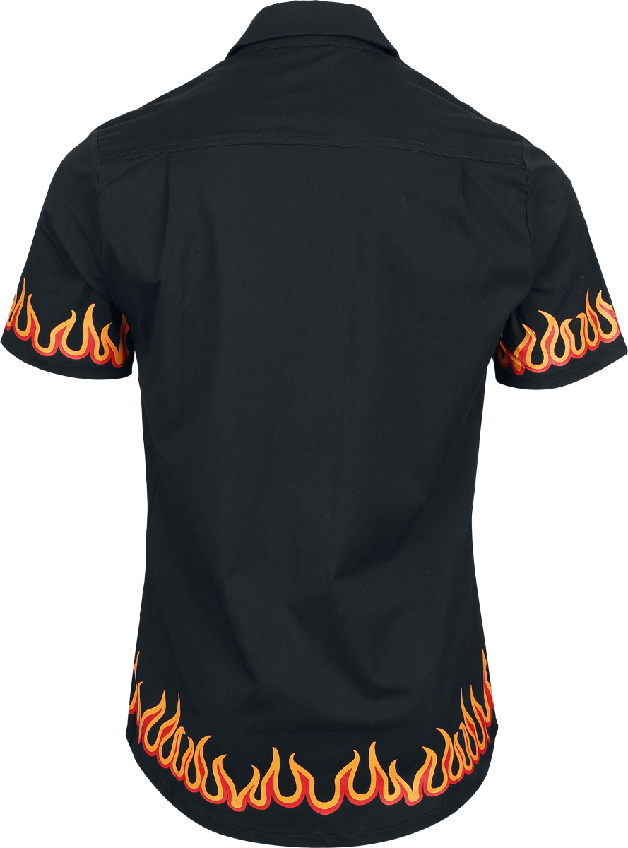 Chemise manches courtes Rockabilly de Jawbreaker - In Flames - Chemise Boutonnnée - S à L - pour Homme - noir - Jawbreaker - View 2