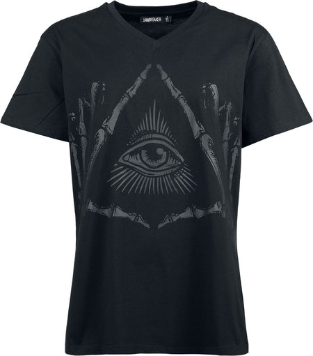 T-Shirt Manches courtes Gothic de Jawbreaker - Illuminatti - T-Shirt Col V - S à XL - pour Homme - noir - Jawbreaker