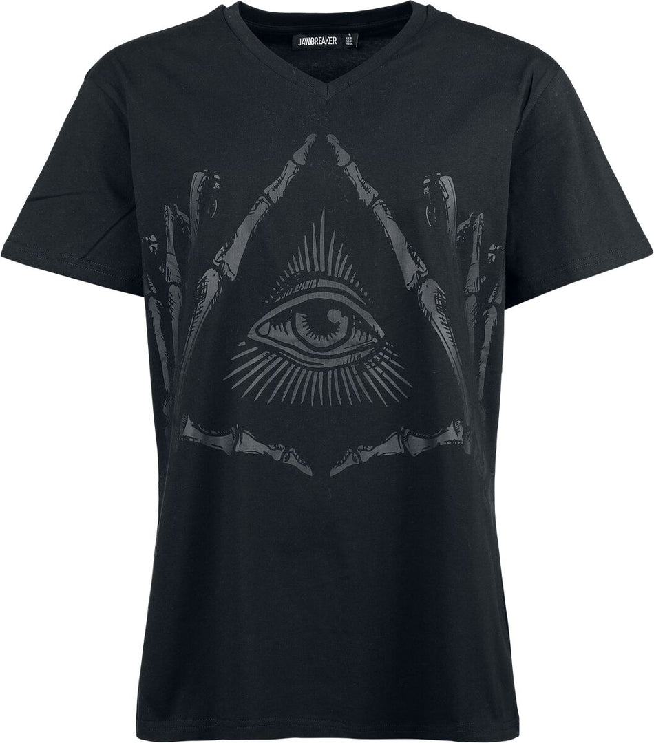 T-Shirt Manches courtes Gothic de Jawbreaker - Illuminatti - T-Shirt Col V - S à XL - pour Homme - noir - Jawbreaker