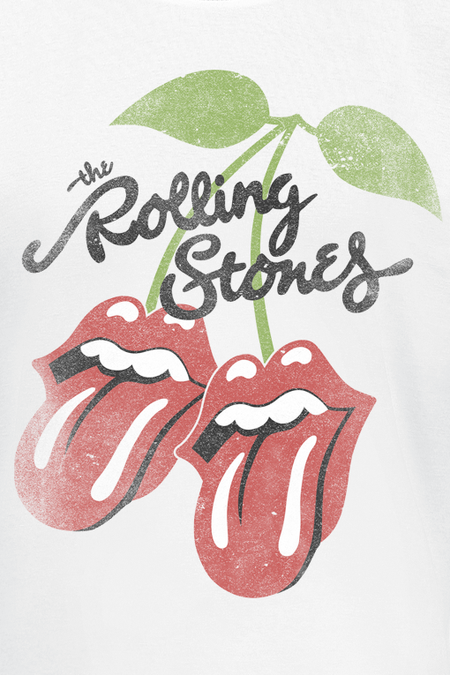 T-Shirt Manches courtes  de The Rolling Stones - Cherries Lick - L à XXL - pour Homme - blanc - The Rolling Stones - View 2
