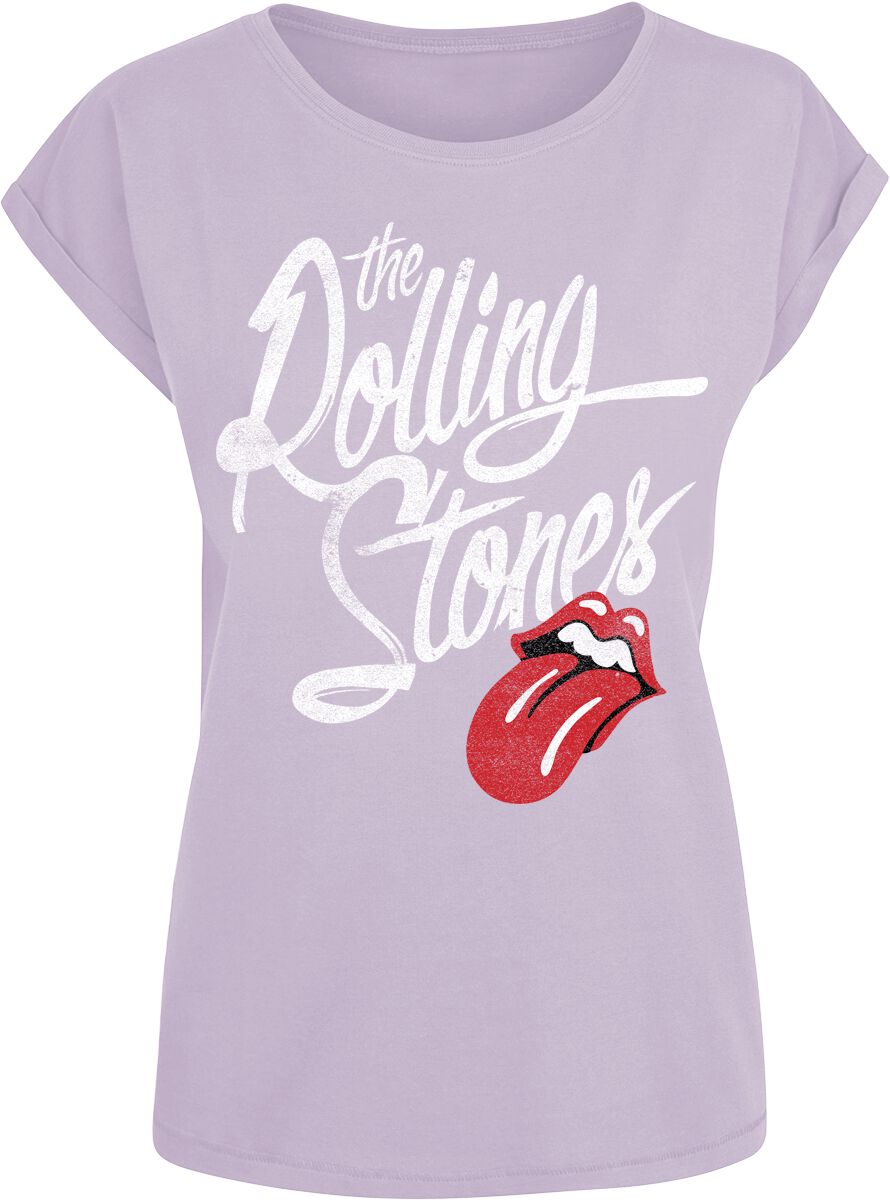 T-Shirt Manches courtes  de The Rolling Stones - Script - S à XXL - pour Femme - lilas - The Rolling Stones