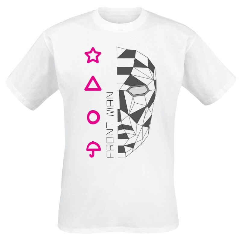 T-Shirt Manches courtes  de Squid Game - Front Man Line Art - S à 3XL - pour Homme - blanc - Squid Game