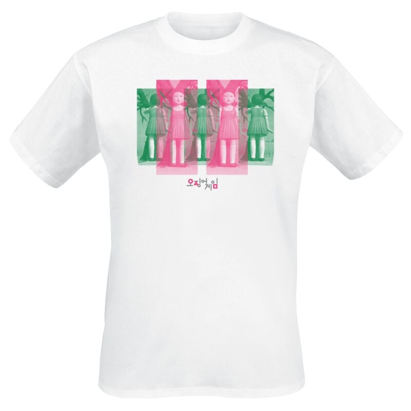 T-Shirt Manches courtes  de Squid Game - Doll Panels - S à 3XL - pour Homme - blanc - Squid Game