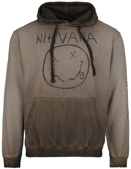 Sweat-shirt à capuche  de Nirvana - Smiley Logo - S à XXL - pour Homme - marron - Nirvana